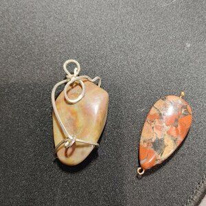 1 Wire Wrapped River Pebble Pendant 1 wire thru Pendant